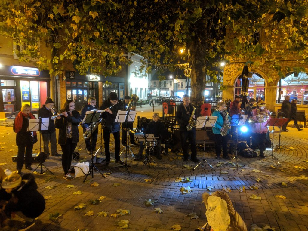u3a concert band playing for Evesham festival of light