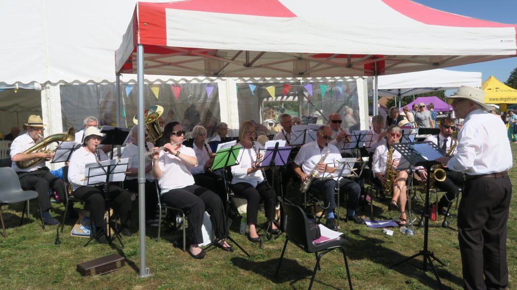u3a concert band playing at Hampton Flower show