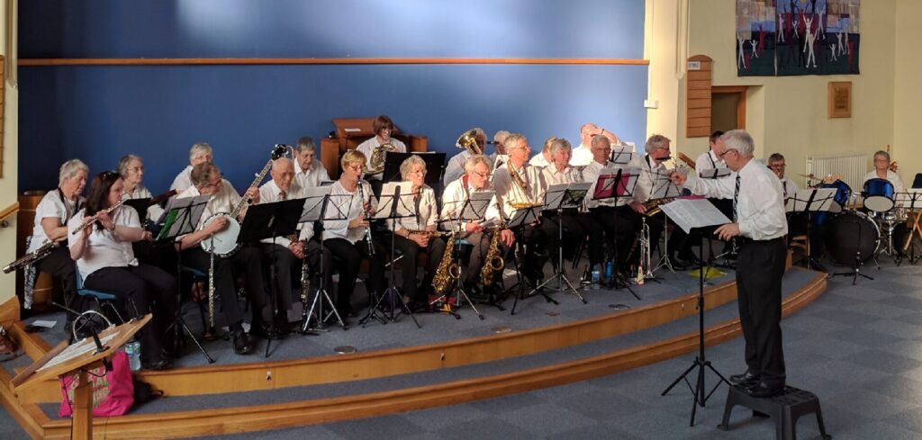 Band in Evesham Methodist church for their Journey into Space concert