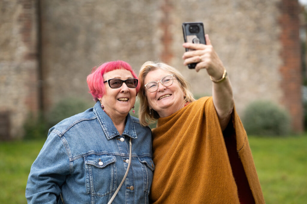 Two women take a selfie